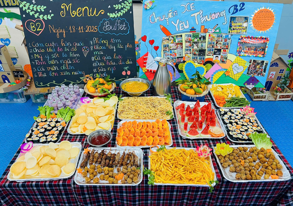 Tiệc buffet cho trẻ mầm non